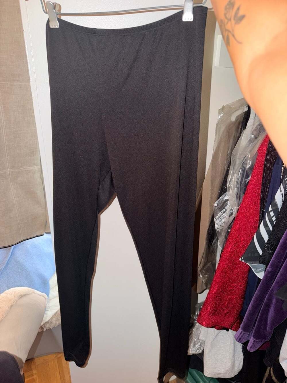 Cuddl Duds Climatesmart Leggings Size L Black Polyester